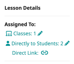 Sharing a link to an assigned lesson