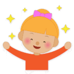 An excited person. Stars are around their head.