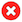 Red circle with an x
