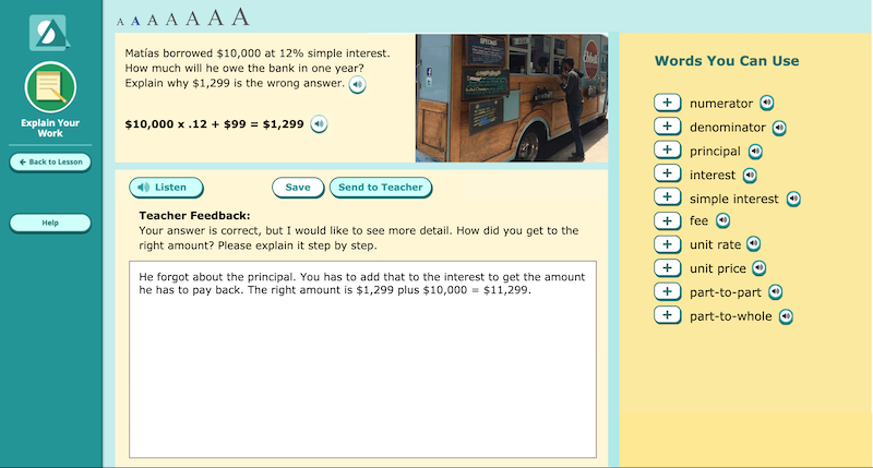 Screenshot of Explain Your Work Level 3