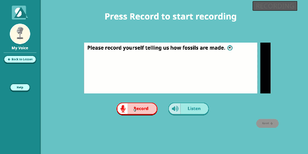 Example of the My Voice recording activity
