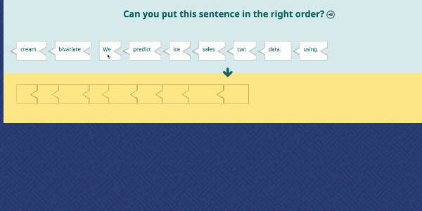 Examples of the Scrambled Sentences activity