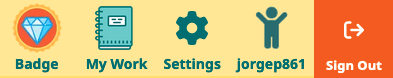 Screenshot of the navigation bar for primary students