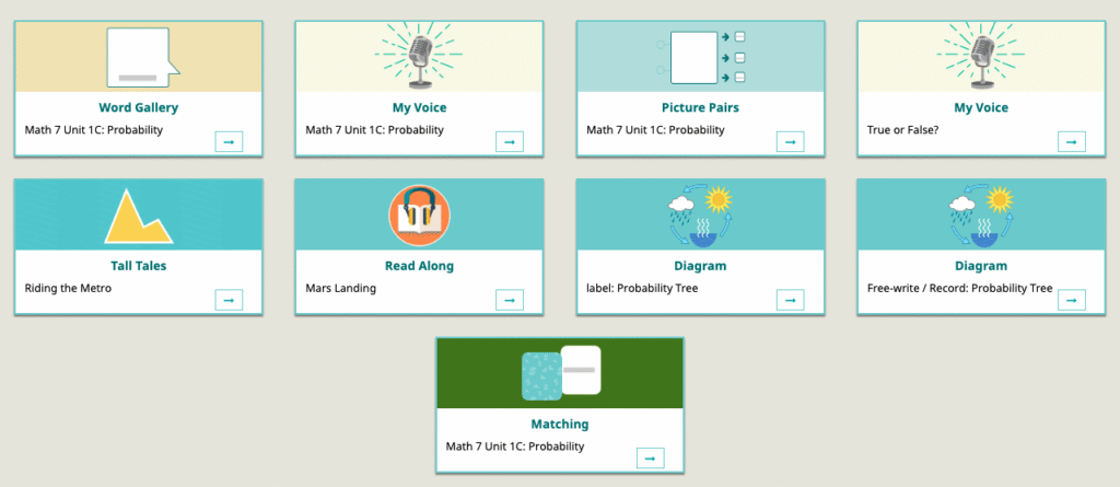Activity tiles