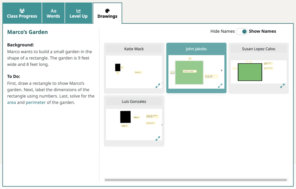 Drawings gallery view