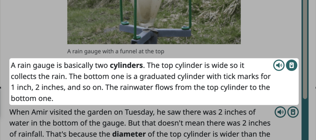 a paragraph displayed in Focus Mode, where the screen around that paragraph is darkened