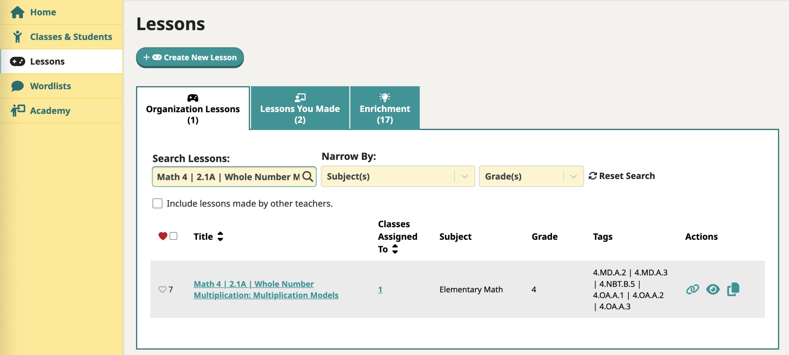 A screenshot of the search-as-you-type search results in Speak Agent